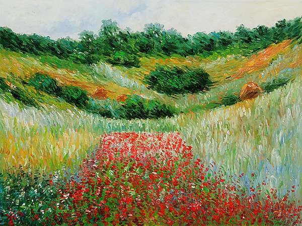 Poppy Field in a Valley near Giverny by Claude Monet